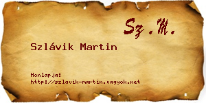 Szlávik Martin névjegykártya