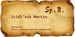 Szlávik Martin névjegykártya